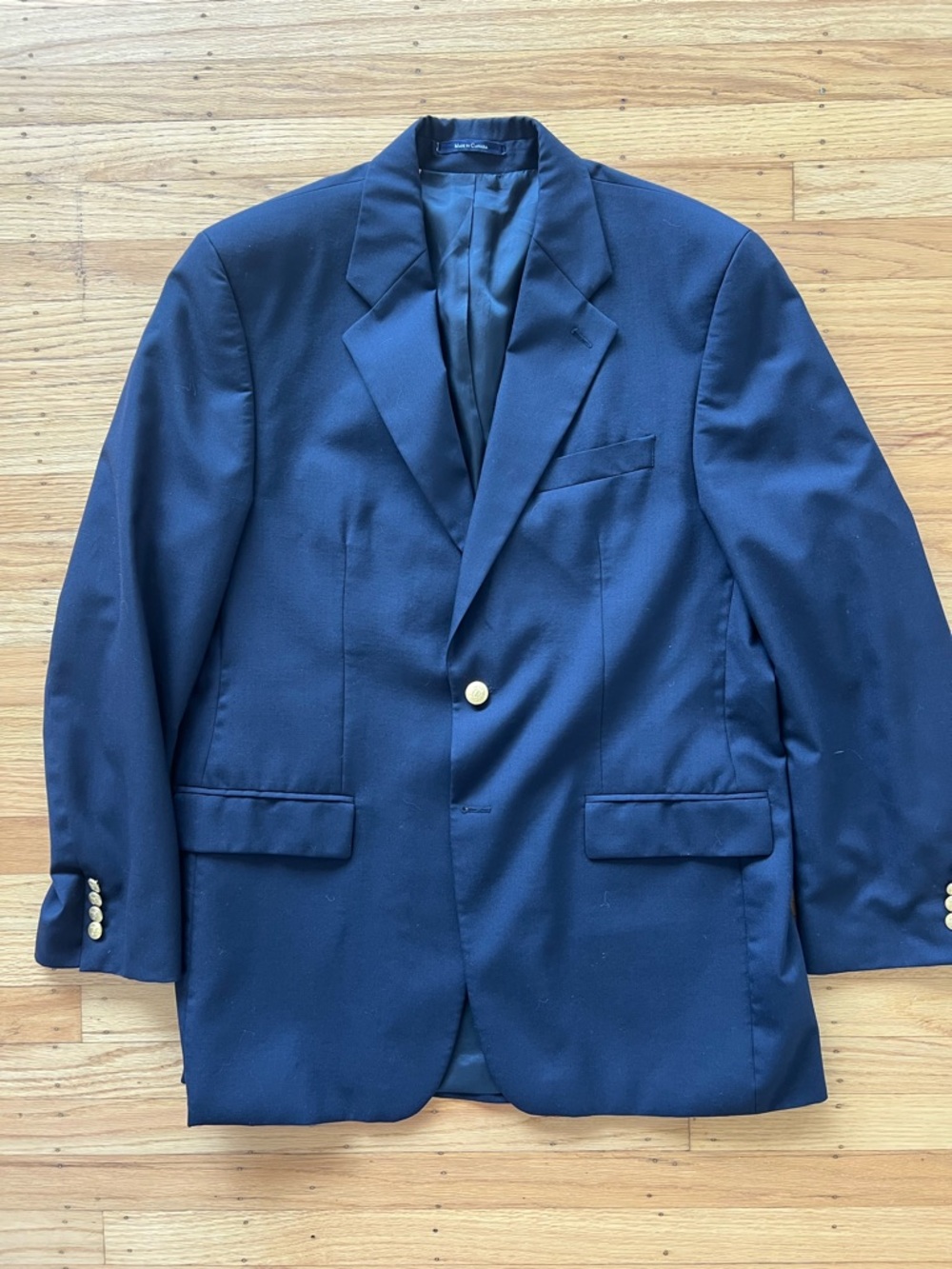 Ralph Lauren Navy Single-Breasted Blazer with Gold Buttons
